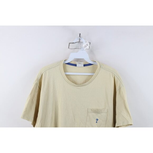 Vintage 90s Guess Mens Large Distressed Spell Out USA Pocket T-Shirt Cotton USA - Picture 2 of 16